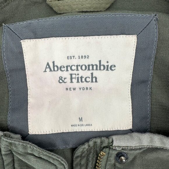 Abercrombie & Fitch Womens Olive Green Military Style Jacket M Cotton/Polyester - Picture 8 of 8